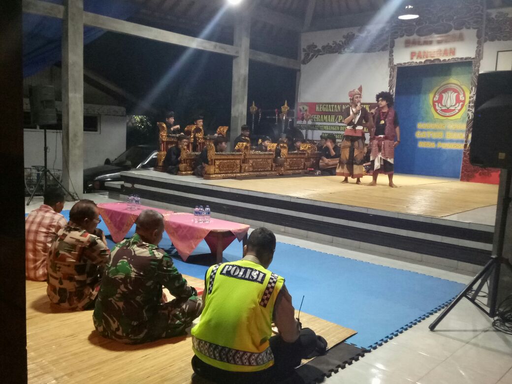 DanSatgas TMMD Hadiri Pagelaran Bondres di Wantilan Desa Pangsan