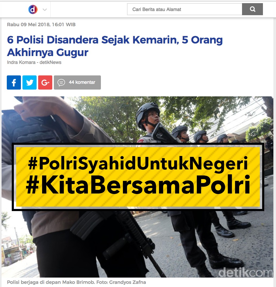 Himbauan : Jangan Sebarkan Foto dan Video Rusuh di Mako Brimob