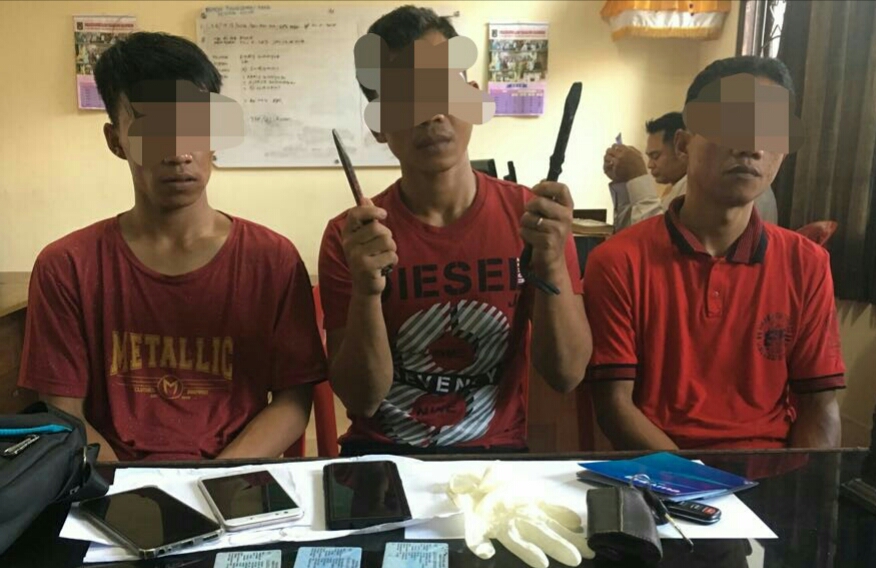 Tiga Pelaku Curat Diringkus Aparat Polsek Mengwi