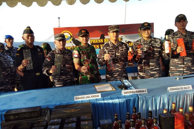 TNI Berhasil Gagalkan Penyelundupan Miras Senilai Rp 8 Miliar di Perairan Sipadan