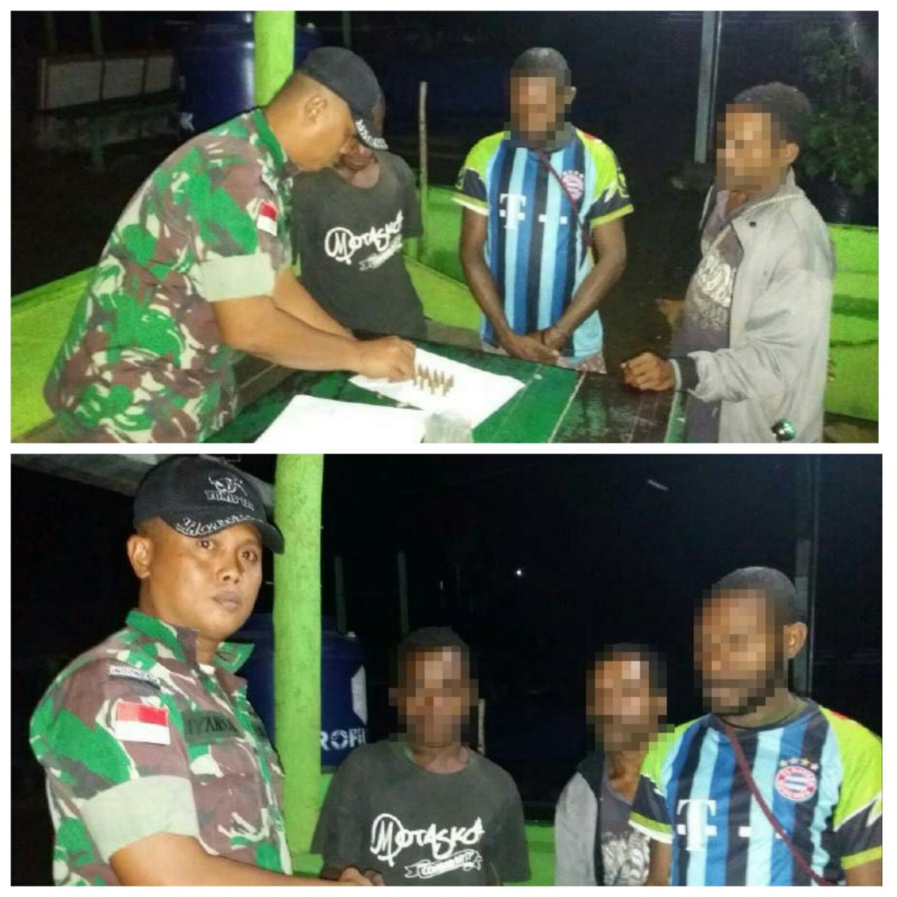Seorang Warga Serahkan Amunisi Aktif ke Pos Pamtas Satgas Yonif 121/MK