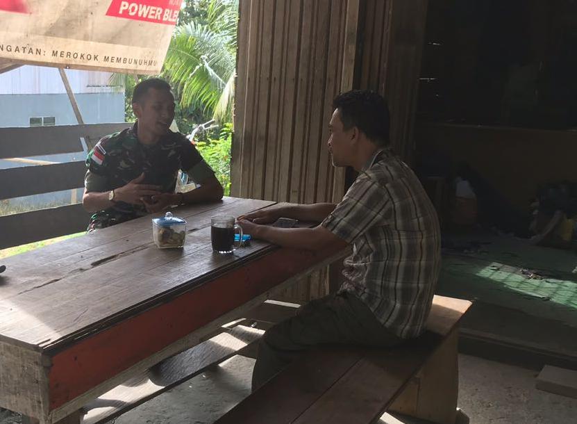 Jelang TMMD 102 Babinsa Kodim 0911/Nnk Semakin Eratkan Komsos