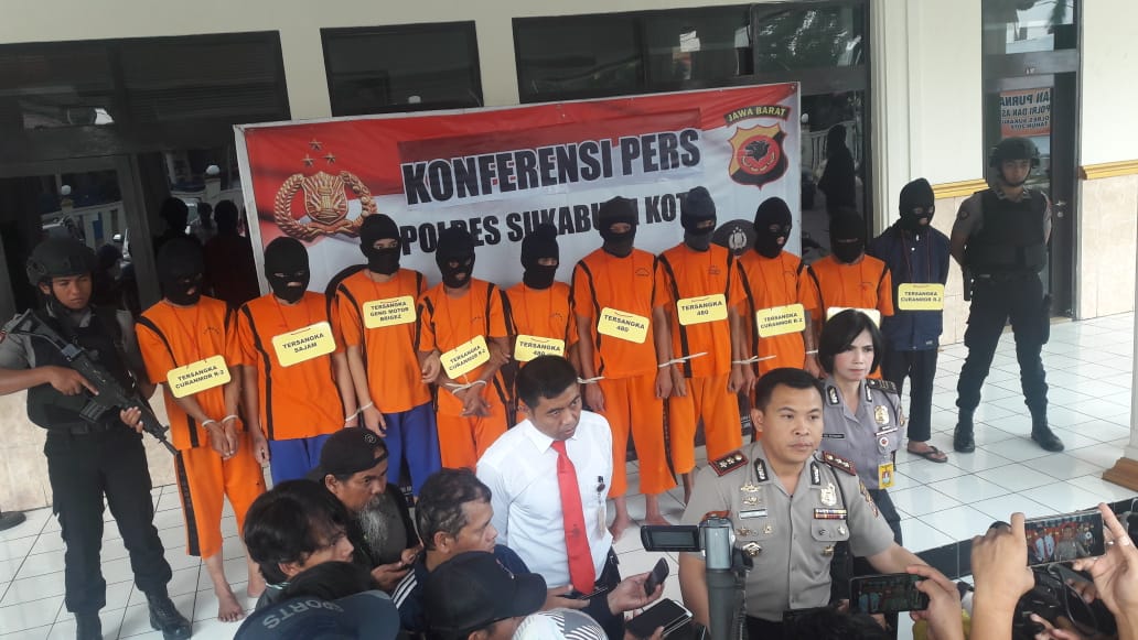 Polres Sukabumi Kota Gelar Konfrensi Pers Pengungkapan Kasus Curanmor, Genk Motor & Sajam