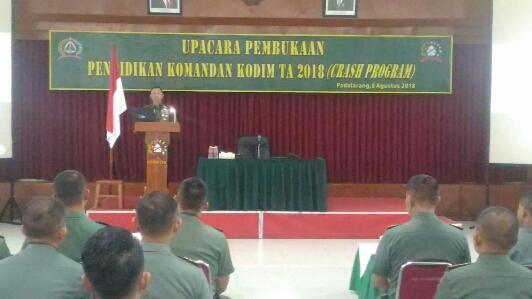 Dan Pusterad Secara Resmi Membuka Pendidikan Susdandim (Crash Program) 2018