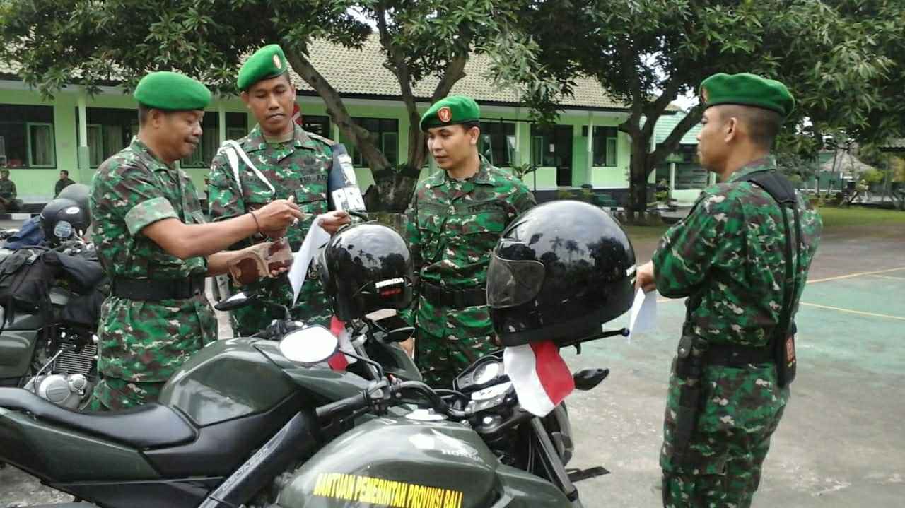 Kodim Klungkung Cek Kendaraan Anggota Untuk Jamin Tertib Berlalu Lintas