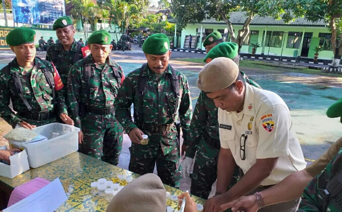 Cegah Peredaran dan Penggunaan Narkoba, Kodim Klungkung Gelar Tes Urine