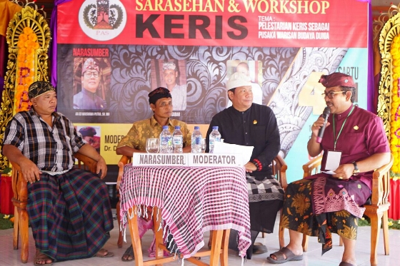 HUT YKKPB Ke-35: Wabup Gianyar Hadiri Workshop Tata Rias Dan Sarasehan Keris Di Puri Agung Siangan, Gianyar