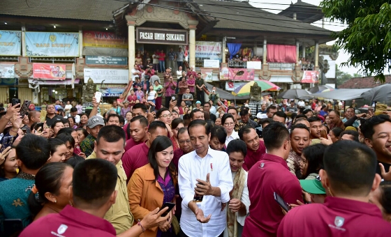 Presiden Jokowi Tinjau Pasar Seni Sukawati-Gianyar