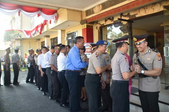 Polres Badung Gelar Serah Terima Jabatan Kasat Reskrim, Kasat Lantas dan Kasat Binmas