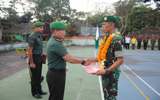 Dandim Dan Pengurus Koni Bangli Sambut Kedatangan Serka Dewa Gede Astawa