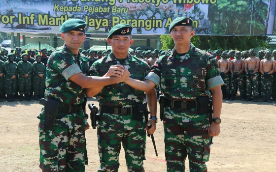 Pangdam Udayana Pimpin Sertijab:  Martky Perangin Angin Danyonif Raider 900/SBW Baru