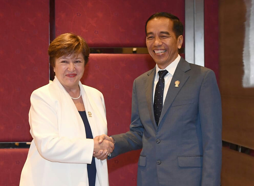 Bahas Kondisi Ekonomi Global, Presiden Jokowi Bertukar Pikiran dengan Direktur Pelaksana IMF
