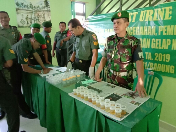 Kodim Badung Gelar Apel Danramil dan Babinsa, Juga Tes Urine
