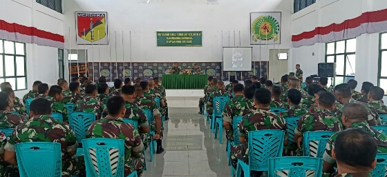 Prajurit Kodim1312/Talaud Terima Penyuluhan Bintal, Rohani dan Ideologi Oleh Tim Bintaldam XIII/Merdeka