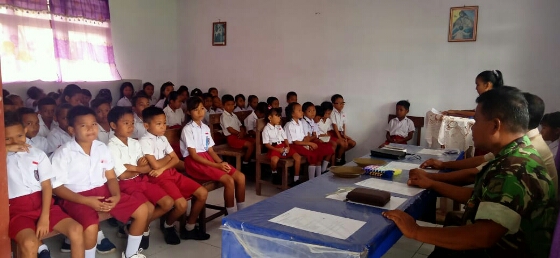 Kodim 1312/Talaud Laksanakan Pembinaan Mental Spiritual Lewat Kegiatan TNI Sahabat Pelajar