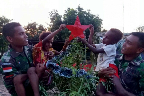 Rumah Natal Pos Barki, Wujud Toleransi Satgas Yonif MR 411/PDW Kostrad di Bumi Animha