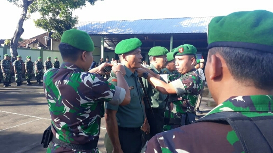 Dandim Karangasem Pimpin Acara Terima Anggota Baru dan Melepas Anggota Purna Tugas