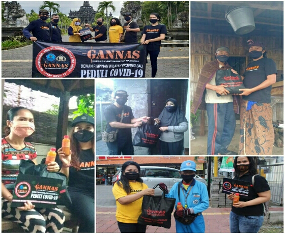 GANNAS Bali Bakti Sosial Peduli Dampak Covid-19, Serentak Bagikan Sembako