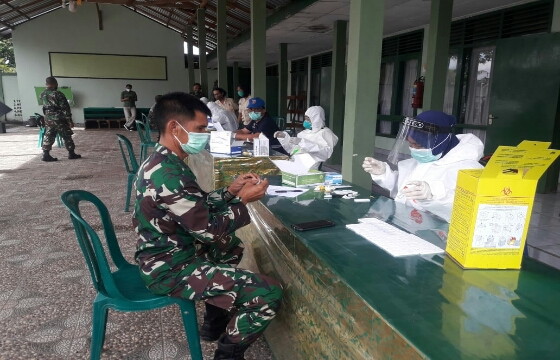 Ratusan Anggota Kodim 1623/Karangasem Jalani Rapid Test Covid-19