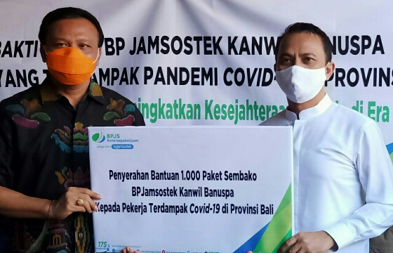 BPJS Ketenagakerjaan dan GWK Bantu Gustu Penanganan Covid-19 Provinsi Bali