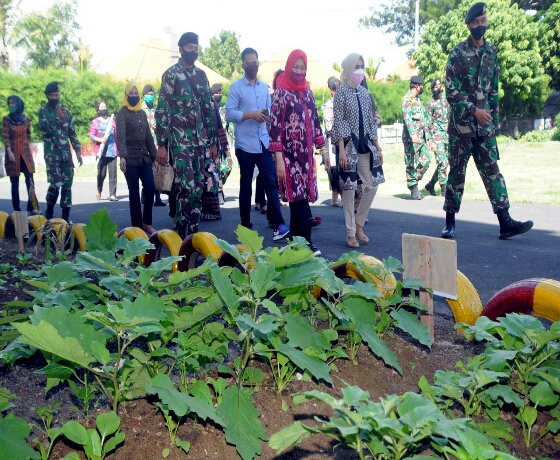 Ketua Persit KCK PD IX/Udayana Tinjau Ketahanan Pangan Denkav 4/SP