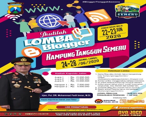 Polda Jatim Gelar Lomba Blogger “Kampung Tangguh Semeru”