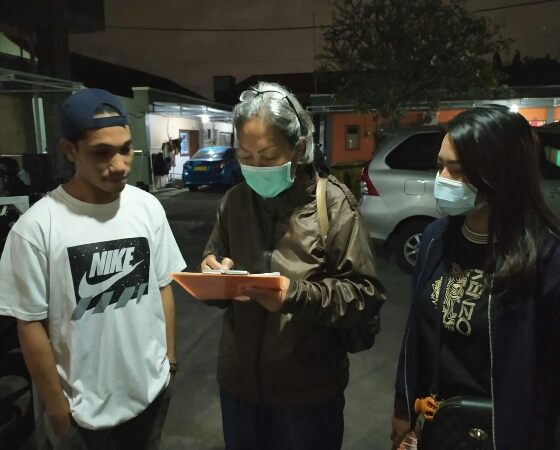 Desa Pemogan Gelar Pendataan Penduduk Non Permanen dan Sosialisasi Protokol Kesehatan.