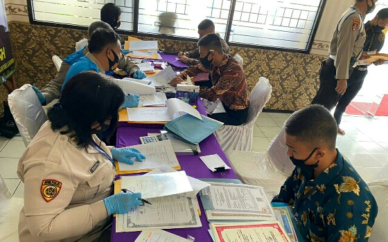 Polres Klungkung Laksanakan Rikmin Awal Penerimaan Terpadu Bagi Calon Bintara Polri Tahun 2020