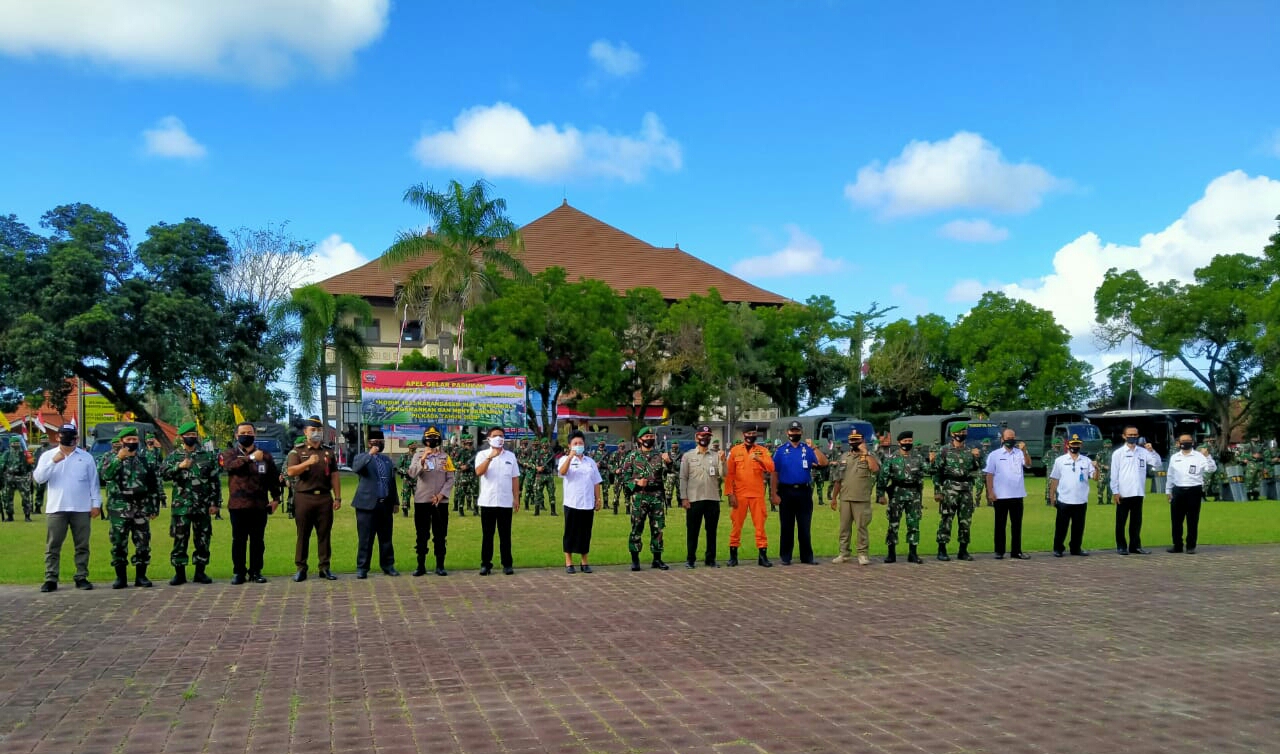 Dandim Pimpin Apel Gelar Pasukan Pengamanan Pilkada Serentak 2020