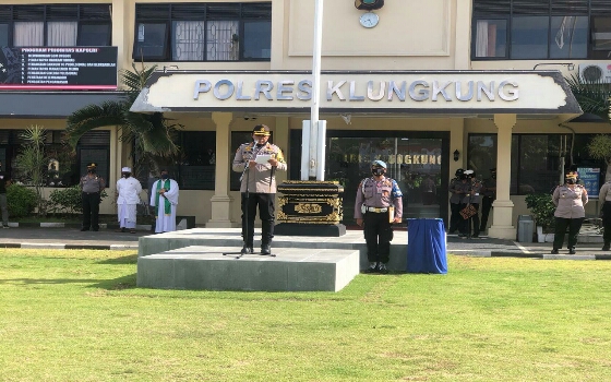 Kapolres Klungkung Pimpin Sertijab Kasat Reskrim Dan Kasat Polairud Polres Klungkung