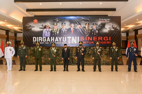 Pangdam IX/Udayana Bersama Forkopimda Bali Mengikuti Upacara Peringati HUT Ke-75 secara Virtual