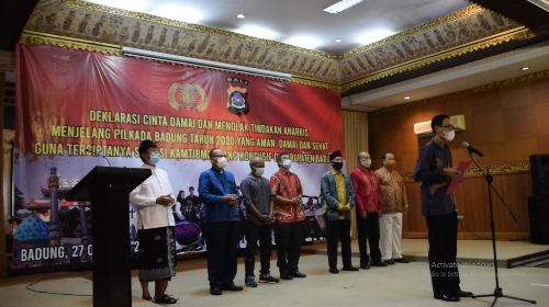 Polres Badung Gelar Deklarasi Damai Menjelang Pilkada Serentak 2020