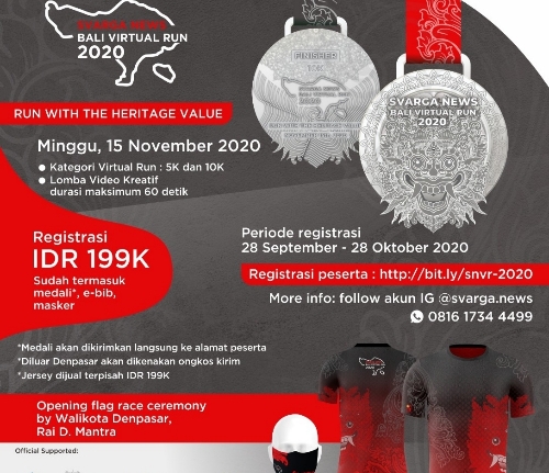 Serangkaian Pelaksanaam Denfest 2020, Bali Virtual Run 2020 Siap Digelar November Mendatang