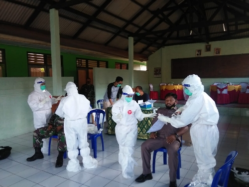Dilaksanakan 2 Gelombang, 138 Personel Kodim Bangli Jalani Pengambilan Specimen PCR atau Swab
