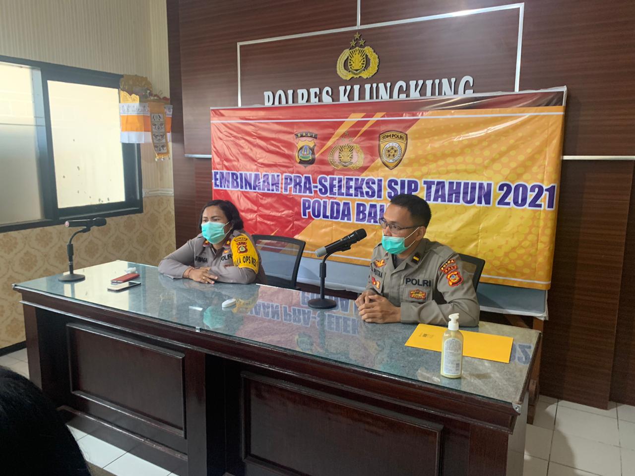 Wakapolres Klungkung Terima Tim Pembinaan Psikologi Pada Calon Peserta SIP 2021 Polres Klungkung