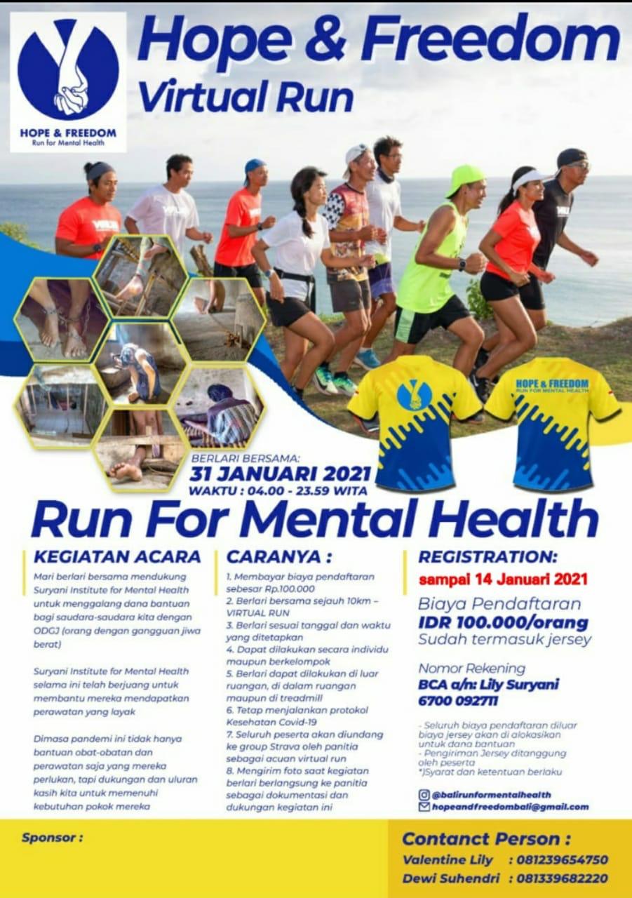 Hope & Freedom Gelar Virtual Charity Run 31 Januari 2021: Ayo Buruan Daftar