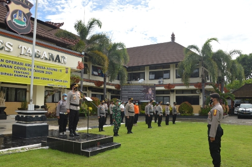 Kapolres Tabanan Pimpin Apel Kesiapan Operasi Kontijensi Aman Nusa Tahap II Tahun 2021