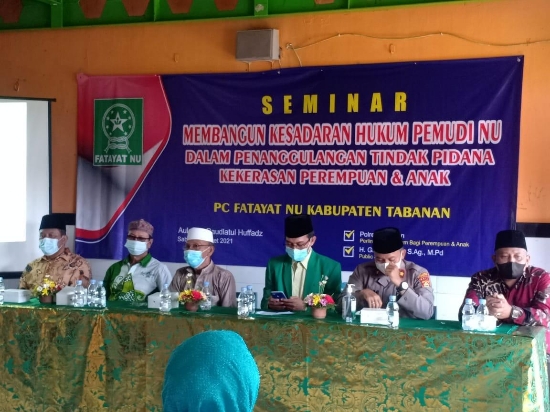 Kapolsek Kediri Hadiri Seminar Membangun Kesadaran Hukum Pemudi NU