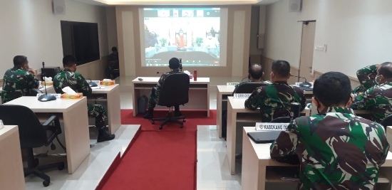 Dipimpin Kepala BNPB, Pangdam IX/Udayana Hadiri Vidcon Terkait Penanganan Bencana Alam di NTT