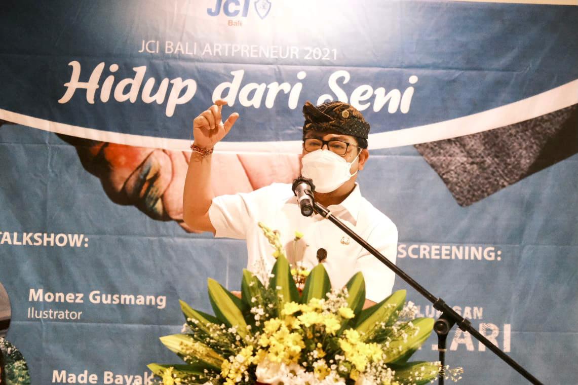 Wawali Jaya Wibawa Buka JCI Bali Artpreneur 2021 Bangkitkan Kewirausahaan Dalam Dunia Seni