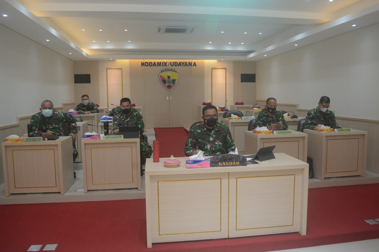 Pangdam IX/Udayana Ikuti Rakor Penetapan Pemberlakuan PPKM Darurat