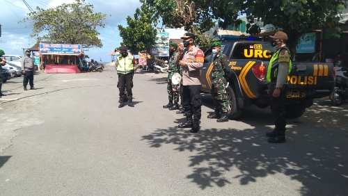 Kapolsek Gianyar Pimpin Patroli Gabungan Ops Yustisi Imbangan PPKM Darurat Covid-19