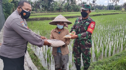 PPKM Level 3, Polsek Gianyar Kembali Salurkan Bantuan Sembako kepada Warga