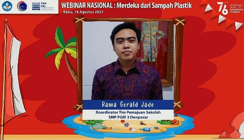 Saat Jadi Narasumber Webinar Nasional TKN PSL Kemenkomarves, SMP PGRI 3 Denpasar Paparkan _Zero Plastik Program_