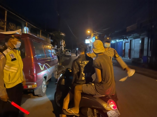 Meski Covid Melandai PPKM Level-3 l, Giat Yustisi tetap Digelar Polres Karangasem