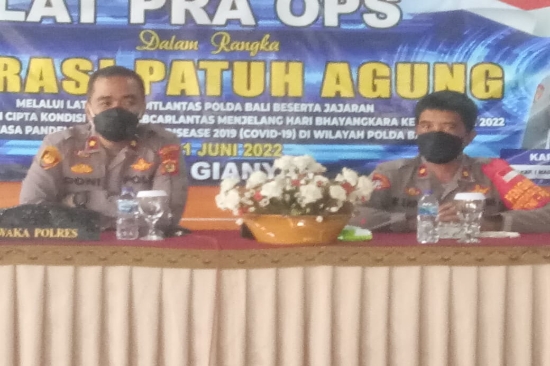 Waka Polres Gianyar Pimpin Pelaksanaan Latpraops Patuh Agung Tahun 2022