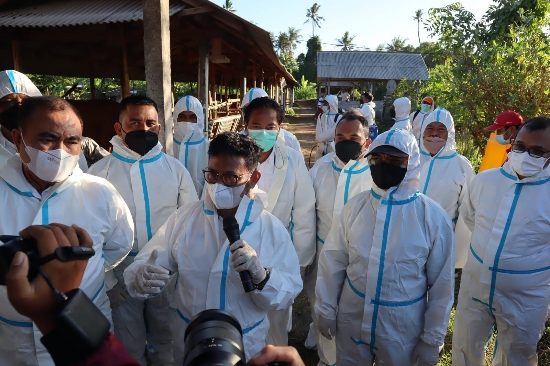 Kapolres Gianyar Hadiri Kunjungan Menteri Yasin Limpo Nyatakan Gianyar Daerah Hijau Wabah PMK