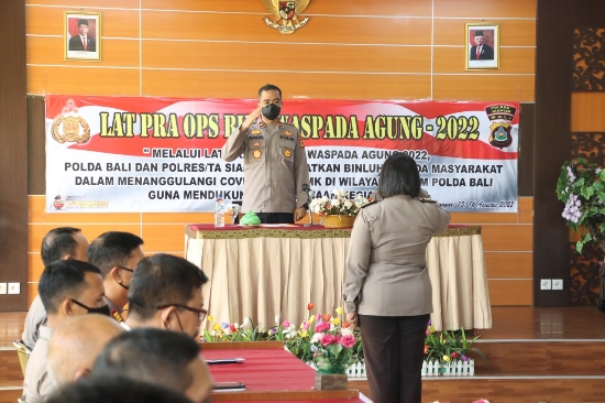 Polres Gianyar Gelar Lat Pra Ops Bina Waspada Agung 2022