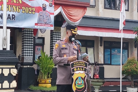 Polres Gianyar Gelar Apel Kesiapan Operasi Bina Waspada Agung 2022