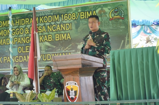 Mampu Mengairi 450 Hektar Sawah di Bima, Pangdam IX/Udayana Resmikan Pompa Hidram Terbesar